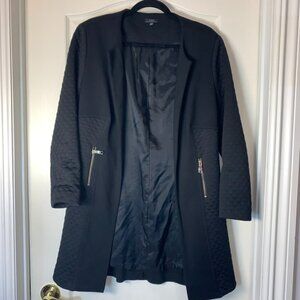 VEX Collection‎ Long Black Quilted Coat EU 40 Old Money Minimalist Chic